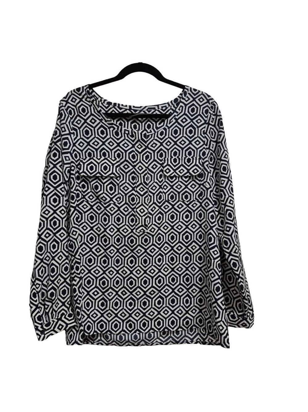 Women's Gap Blouse, Large, Navy and White